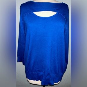 NWOT Cable & Gauge Round Neck Peek-A-Boo Keyhole Cutout Sweater Women's Size XL